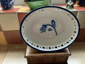 IKEA Vintage Katarina Emaille über Metall Servier-/Aufbewahrungsschale mit Lochdekor - Bild 1 von 7