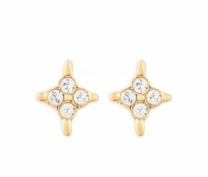 Aretes con diseño de estrella de cristal de diamantes creados en laboratorio de 0,24 quilates de oro de 14 quilates - Imagen 1 de 1