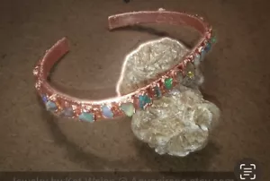 Psychedelic Opal Copper Electroform Cuff Bracelet Boho size XS - Picture 1 of 5