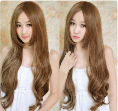 Fashion Long Brown Straight Wavy Women Lady Cosplay Party Hair Wig Wigs +Wig Cap - Image 1 of 3