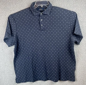 Polo Ralph Lauren Para Hombre Extra Grande Azul Geométrico Estampado Completo Diamante - Imagen 1 de 10