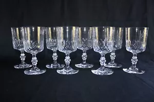 8 verres à eau anciens, cristal taillé décor écaille, hauteur 15.3 cm - Picture 1 of 13