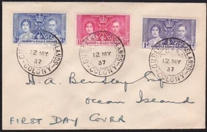 GILBERT & ELLICE IS 1937 Coronation set FDC - Ocean Island cds.............B8496 - Picture 1 of 1