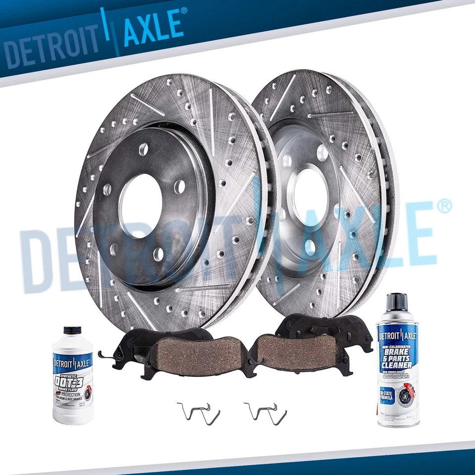 Front Drilled Brake Rotors Ceramic Pads for 1979-1985 Cadillac Eldorado Riviera - Image 1 of 4