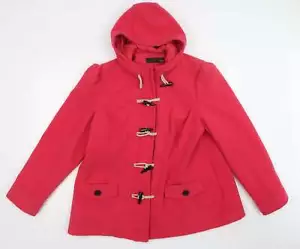 NEXT Womens Pink Pea Coat Size L Zip - Picture 1 of 12
