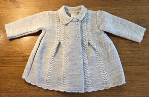 BABY GIRLS GREY KNITTED CARDIGAN / JACKET 6/9 MONTHS BNWT By PEX - Picture 1 of 2