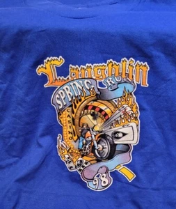 T-shirt vintage 1998 Laughlin Spring Run bambini taglia XL doppio lato punto singolo USA - Foto 1 di 6
