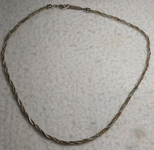 Napier Layered Gold and Silver Tone Twisted Rope Necklace Retro 80's Costume - Picture 1 of 4