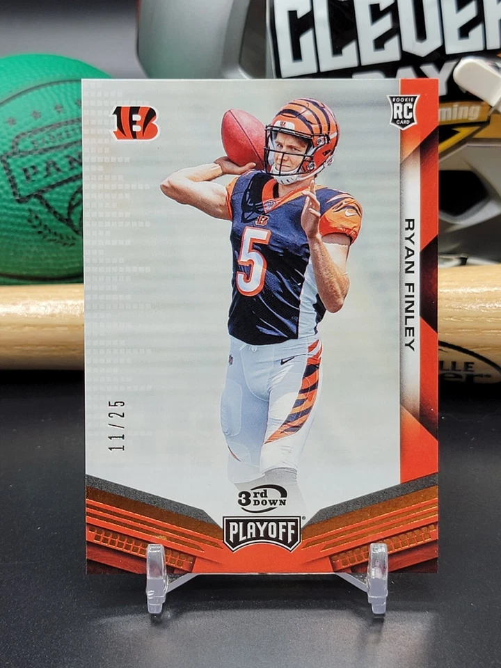 2019 Panini Playoff Rookie 3rd Down #218 Ryan Finley /25 Bengals (cb) - Image 1 of 2