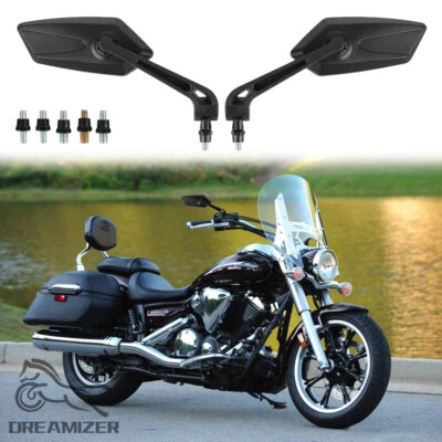 Par de espejos retrovisores laterales para moto Yamaha V-Star 250 650 950 1100 1300 Foto 1 de 4
