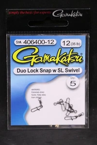 Gamakatsu Duo Lock Snap With Superline Swivel - Size 12 - 35lb Test - Picture 1 of 2