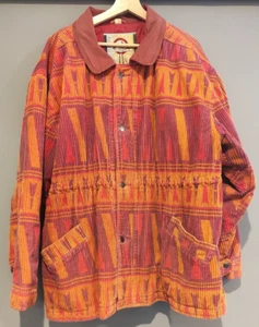 Vintage 90s O'Neill Purple Orange Corduroy Surf Button Up Jacket Size XL - Picture 1 of 24