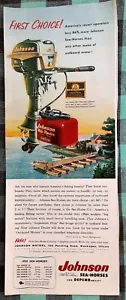 JOHNSON SEA HORSES / JOHNSON MOTORS AD FROM SATURDAY EVENING POST MAY 7, 1955 - Picture 1 of 1