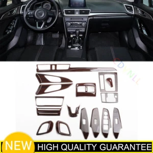For Mazda 3 Axela 2017-2019 Red Wood Inner Interior Decoration Frame Cover Trim - Picture 1 of 3