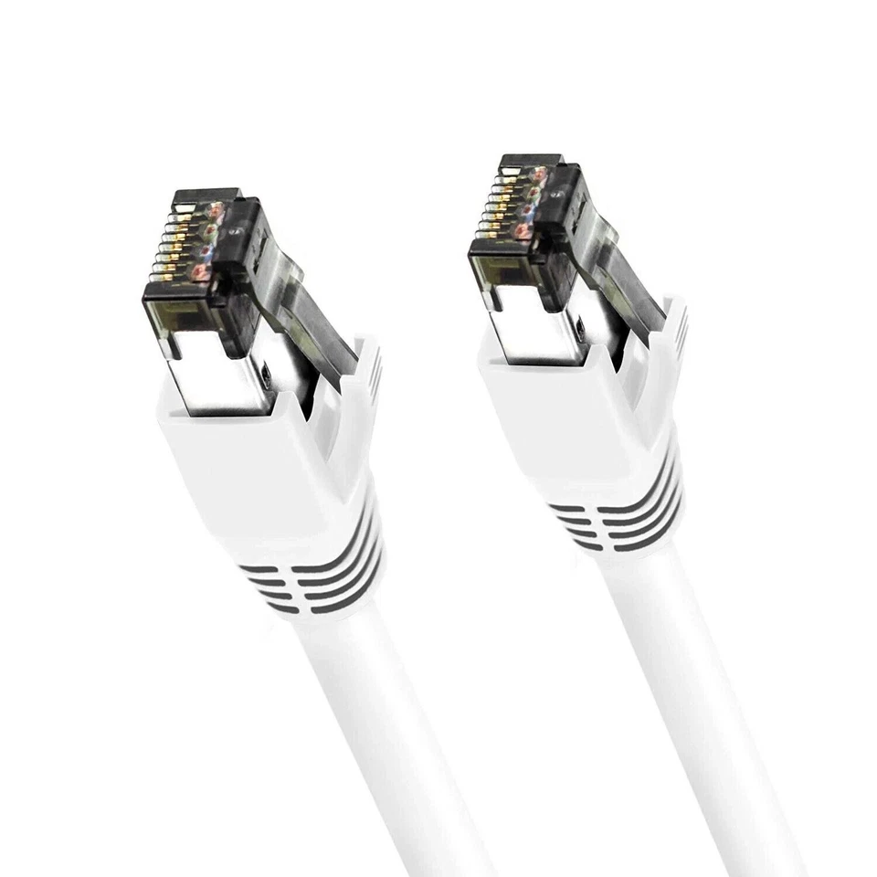 New Cat8 40G 2GHz Ethernet Network Super Fast Cable White 10ft - Image 1 of 1