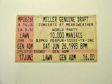 10,000 MANIACS & WORLD PARTY Concert Ticket Stub Merriweather Post 6/26/93