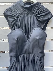 Alexander Wang black draped corset cocktail dress sz 4