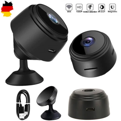 WiFi Kamera 1080P Drahtlose Kleine Videokamera mit Nachtsicht 150 Weitwinkel DE - Bild 1 von 4