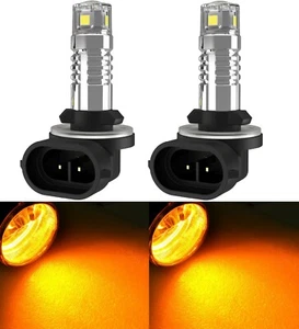 LED 20W 881 H27 Amber 2000K Two Bulbs Head Light Replacement Lamp Fit Snowmobile - Picture 1 of 12