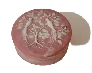 Vintage Incolay Paradiesvogel Schmuck Schmuckschatulle signiert rosa Robert Nemith - Bild 1 von 10