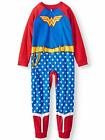 Girls Wonder Woman Micro-Fleece Costume Pajama Sleeper, Size 4/5 Red, Blue