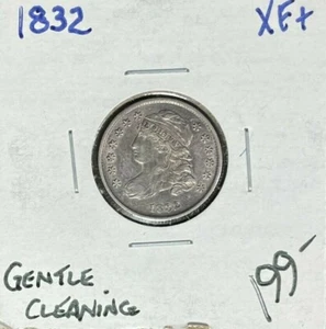 1832 CAPPED BUST SILVER DIME ~ XF+ GENTLE CLEANING ~NICE COIN~ - Picture 1 of 2