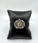 Art Deco Sterling Silver French Cut Onyx Diamond Wristwatch (1908S)