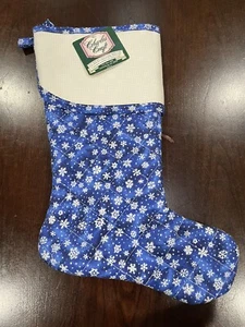 Charles Craft Christmas Stocking Starry Night Snowflake Pattern 100% Cotton - Picture 1 of 6