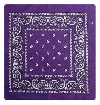 1-2 Piezas Bandana 100% Algodón Estampado Paisley Doble Cara Bufanda Cabeza Cuello Máscara Facial Foto 1 de 4