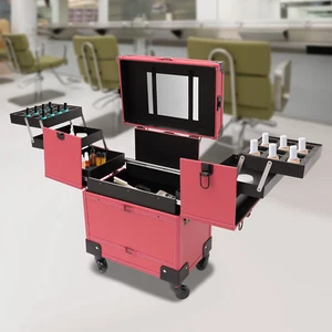 Walizka na makijaż Wózek kosmetyczny Pudełko Organizer kosmetyczny Rolling Make-up Walizka DHL - Zdjęcie 1 z 24