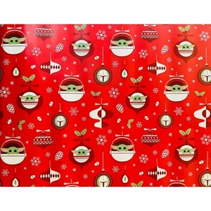Hallmark Wrapping Paper Christmas The Mandalorian Grogu Baby Yoda 30 sq ft Roll - Picture 1 of 2