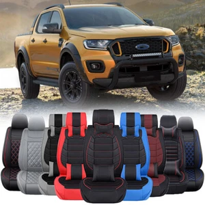 Car Seat Covers Deluxe PU Leather Front & Rear Cushion For Ford Ranger XL XLT - Picture 1 of 37