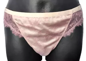 Ann Summers Women's Thong EU/DE 44-46 XXL UK 18-20 Pink Lace Tulle Beige - Picture 1 of 4