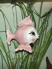 Vintage Norcrest Anthropomorphic Lefton Kissing Fish Wall Plaque Mermaid Japan