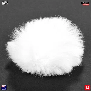 White Fur Windscreen Windshield Wind Muff Lapel Lavalier Microphone Mic - Picture 1 of 1