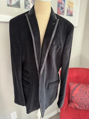 Traje chaqueta blazer de terciopelo para hombre Tallia talla 42R detalles de cuello satinado Foto 1 de 4