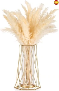 Sziqiqi Dorado Vidrio Jarrones Decorativos Modernos, Metal Jarrones de Flores - Imagen 1 de 8