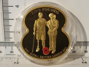 (L1159) £5 Jersey 2011 "Royal British Legion" Poppy 5 Pounds Coin (e) - Picture 1 of 2