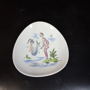 Rosenthal Germany Peynet Liebhaber Mann und Meerjungfrau Ring Schmuck Schale Teller Paar - Bild 1 von 3