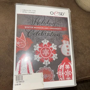 OESD WINTER WONDERLAND ORNAMENTS 20 diseños bordado cd #12766 nuevo en paquete/sellado - Imagen 1 de 2