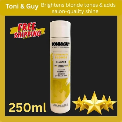 TONI&GUY Toni & Guy Illuminate Blonde Shampoo 250ml – Enhances Vibrancy & Shine