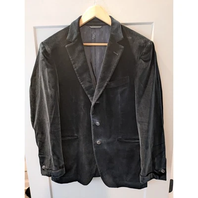 Jaqueta Blazer Masculina John Varvatos Veludo Azul Fabricada na Itália 40S Nova sem etiquetas? LEIA - Imagem 1 de 4