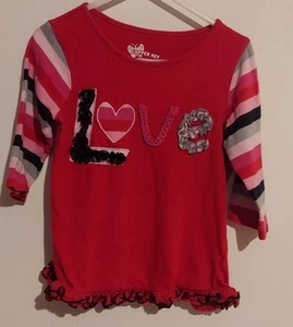Copper Key Red Love Valentines Long Sleeved Top - Picture 1 of 3