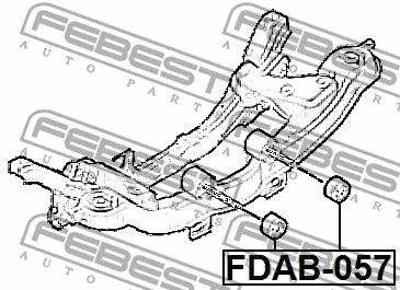 Brazo de control/brazo de arrastre Febest 2003-2012 Volvo S40 Bush FDAB-057 Foto 1 de 2