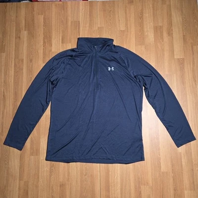 UNDER ARMOUR Navy Blue Performance Stretch 1/4 Zip Pullover Small XXL Mens  - Image 1 of 4