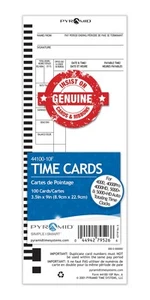 Pyramid Time Cards 100 Pack 3.5x9 for 4000 4000HD 5000 5000HD Time Clocks - Picture 1 of 3