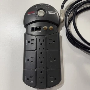 APC Performance Surge Arrest Protector 11 Outlets Phone Coax TV Cable 10 Ft Cord - Picture 1 of 8