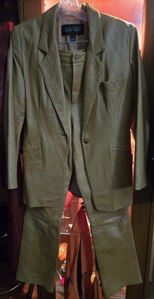 Vintage Ellen Tracy Leather Blazer And Pants - Image 1 of 1