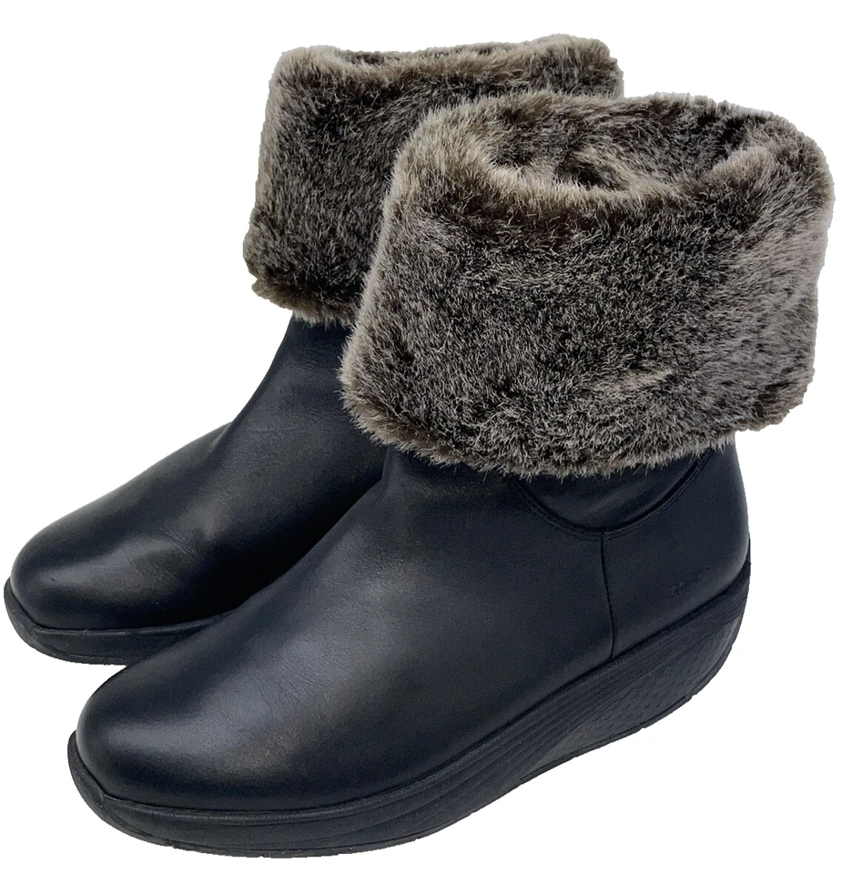 Botas Chelsea MBT Belle Feminina Tamanho 5.5 Couro Preto Punho de Pele Sintética - Imagem 1 de 4