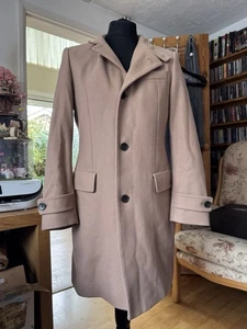 Hugo Boss Brown Camel Button Up Wool Cashmere Overcoat Mens Chest 34R - Picture 1 of 11